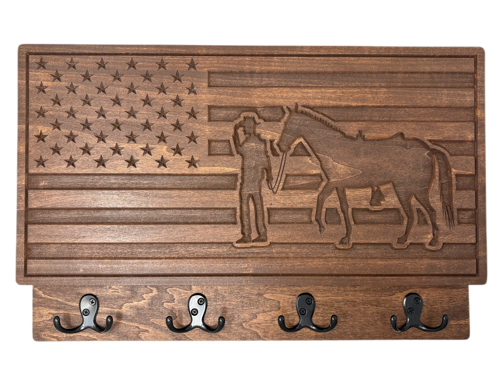Customizable U.S. Flag - Cowboy & Horse