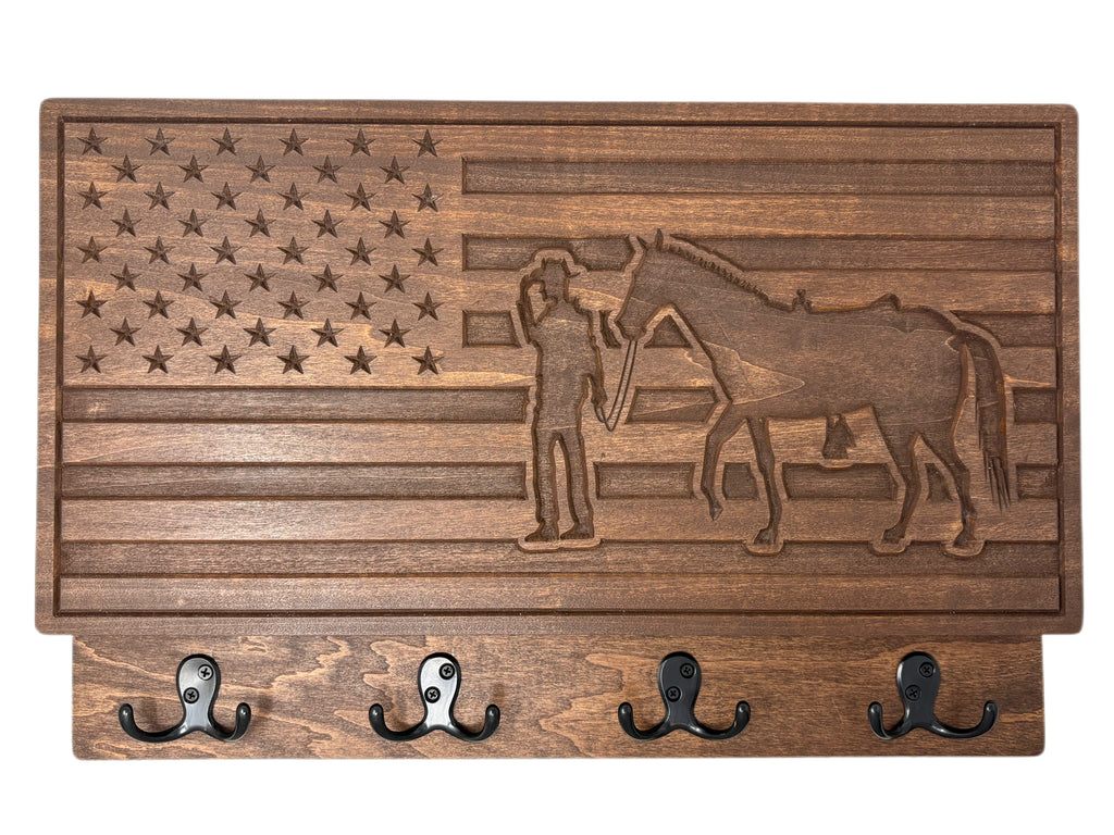 Customizable U.S. Flag - Cowboy & Horse